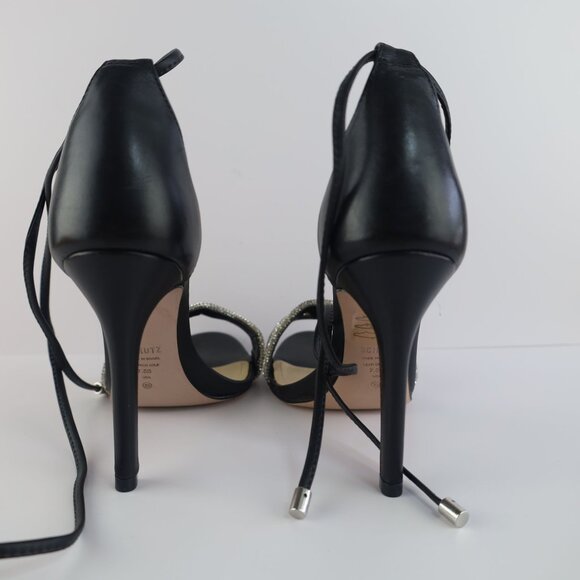 Andy Womens Leather Open Toe Heels 9B- 0309 - Picture 11 of 13